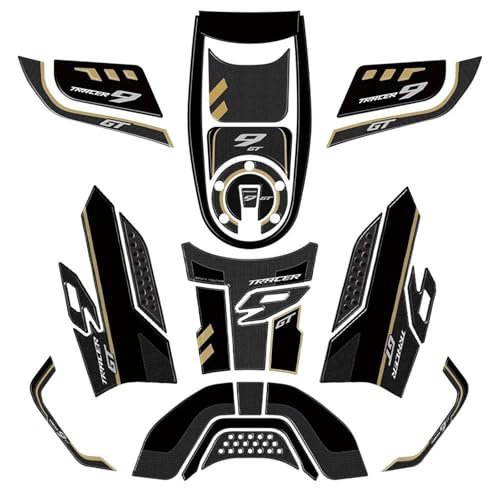 VQLDPX Aufkleber Tankdeckel-Aufkleber Für Yamaha Tracer 9 GT Tracer9 Tracer9GT 2025 Tankschutz-Aufkleber Tankpad Motorrad Tankschutz(Satz 22) von VQLDPX