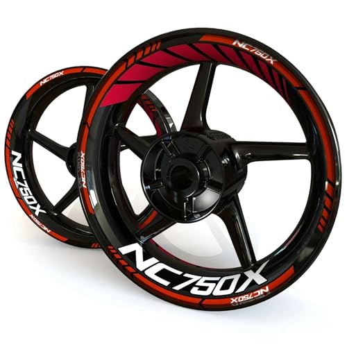 VQLDPX Motorrad Rad Aufkleber Motorrad-Felgenaufkleber Für NC750X NC 750X NC 750 X Felgenaufkleber Felgenaufkleber Reflektierende Dekorationsaufkleber Reflektierende(Farbe 14) von VQLDPX