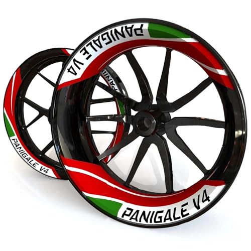 VQLDPX Motorrad-Radnabenaufkleber Motorrad-Felgenaufkleber, Reflektierende Felgenrandaufkleber Für Ducati Panigale V4 PANIGALEV4 Radnabenaufkleber Wetterfeste Felgenaufkleber(Farbe 1) von VQLDPX
