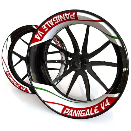 VQLDPX Motorrad-Radnabenaufkleber Motorrad-Felgenaufkleber, Reflektierende Felgenrandaufkleber Für Ducati Panigale V4 PANIGALEV4 Radnabenaufkleber Wetterfeste Felgenaufkleber(Farbe 2) von VQLDPX