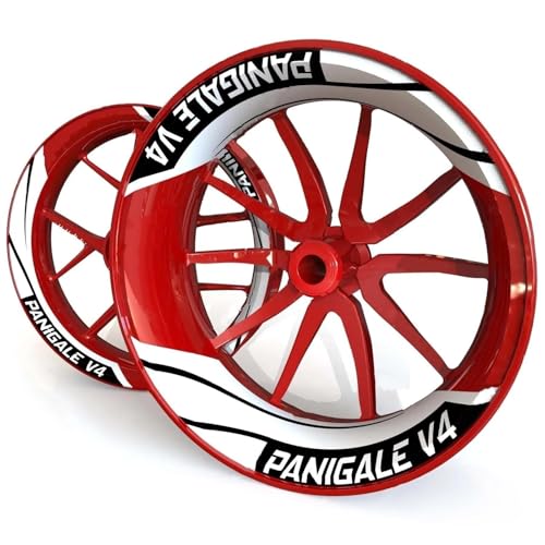 VQLDPX Motorrad-Radnabenaufkleber Motorrad-Felgenaufkleber, Reflektierende Felgenrandaufkleber Für Ducati Panigale V4 PANIGALEV4 Radnabenaufkleber Wetterfeste Felgenaufkleber(Farbe 3) von VQLDPX