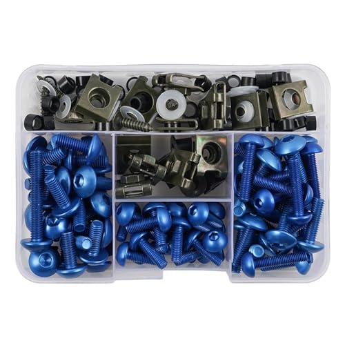 VQLDPX Motorrad Schrauben Set Motorrad Verkleidung Schrauben Clips Für Vespa GTS 300 GTS300 Windschutzscheibe Schrauben Muttern Bolzen Kits Windschutzscheibenbolzen(Blau) von VQLDPX
