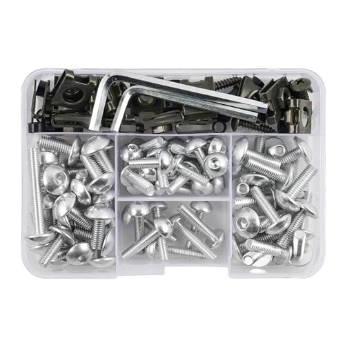 VQLDPX Motorrad Schrauben Set Verkleidungsschrauben-Set Für Suzuki GSXR600 GSXR750 GSXR1000 GSXR1100, Schrauben, Muttern Und Windschutzscheiben-Set Windschutzscheibenbolzen(Silber) von VQLDPX