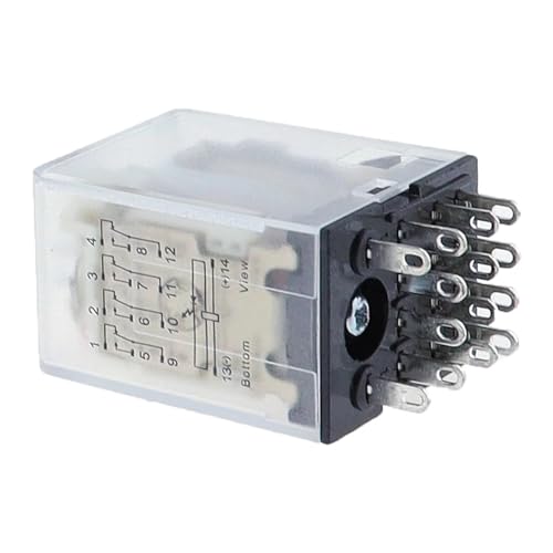 1PCS LED MY4 Allzweckrelais 4pdt,14pins relais AC/DC 12V 24V 36V 48V 110V 220V 380V MY4NJ relais schalter (Color : DC, Size : 36V) von VQRINWIEL
