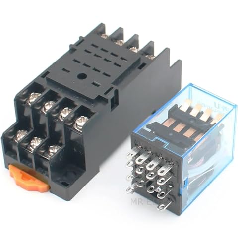 VQRINWIEL 1PCS MY4 Allgemeine Zweck Relais 4pdt, 14pins Relais DC 12V/24V/110V 220V Relais MY4 Schalter(Color:AC,Size:220V) von VQRINWIEL