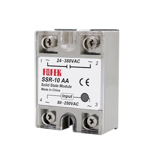 VQRINWIEL 1PCS SSR-25DA Single Phase Solid State Relay SSR-DA/AA/DD 3-32VDC Input 24-380VAC Output for PID Temperature Control (Color : AC-AC, Size : 40A) von VQRINWIEL