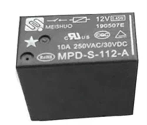 VQRINWIEL 50PCS/Lot New Relay MPD-S-105-A MPD-S-112-A MPD-S-124-A MPD S 112 A 5V 9V 12V 24V 48V 4PIN 5A/10A(Size:12V 10A) von VQRINWIEL