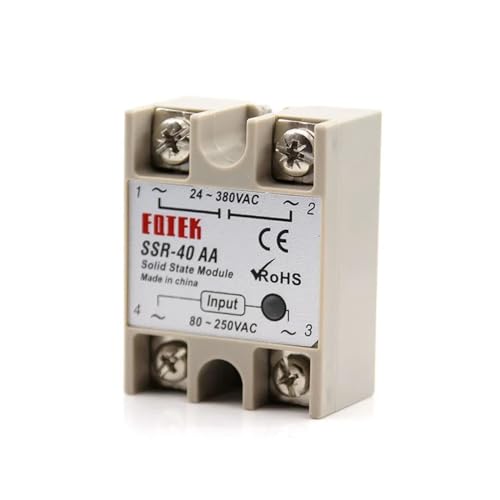 VQRINWIEL Single Phase Solid State Relay SSR 10-40DA DC Control AC 3-32V Inpu 24-380V 10-40AA Output AC Control AC Relay Base(Size:40AA) von VQRINWIEL