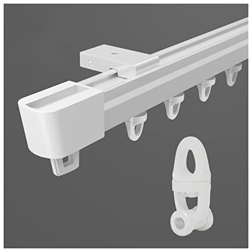 100–600cm Gardinenschiene Decken- Oder Wandmontage Aluminium-Gardinenschienensystem Mit Rollo Für Fenster, Sichtschutz, Wohnzimmer, Schlafzimmer(White-Ceiling,135cm) von VQWQV