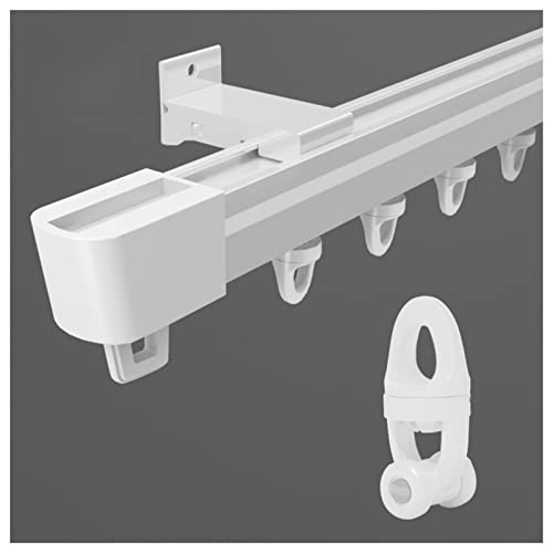 100–600cm Gardinenschiene Decken- Oder Wandmontage Aluminium-Gardinenschienensystem Mit Rollo Für Fenster, Sichtschutz, Wohnzimmer, Schlafzimmer(White-Wall,70cm) von VQWQV