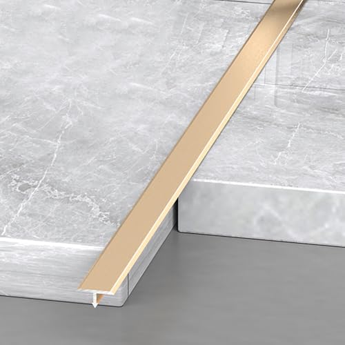 3pcs Aluminium-T-Formteil Bodenübergangsstreifen Türschwellen-Dichtungsleiste Zum Verbinden Von Lücken Laminatdielen Und Fliesen(Gold,0.6 * 270cm(3 * 90cm)) von VQWQV