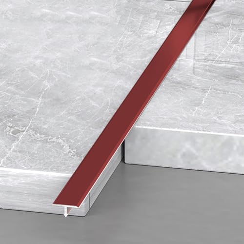 3pcs Aluminium-T-Formteil Bodenübergangsstreifen Türschwellen-Dichtungsleiste Zum Verbinden Von Lücken Laminatdielen Und Fliesen(Red,1.2 * 270cm(3 * 90cm)) von VQWQV