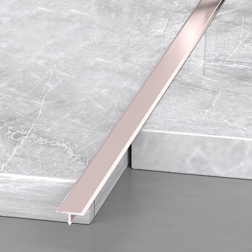 3pcs Aluminium-T-Formteil Bodenübergangsstreifen Türschwellen-Dichtungsleiste Zum Verbinden Von Lücken Laminatdielen Und Fliesen(Rose Gold,1.5 * 270cm(3 * 90cm)) von VQWQV