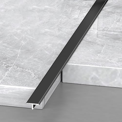 3pcs Aluminium-T-Formteil Bodenübergangsstreifen Türschwellen-Dichtungsleiste Zum Verbinden Von Lücken Laminatdielen Und Fliesen(Schwarz,0.8 * 270cm(3 * 90cm)) von VQWQV
