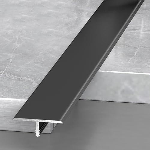 3pcs Aluminium-T-Formteil Bodenübergangsstreifen Türschwellen-Dichtungsleiste Zum Verbinden Von Lücken Laminatdielen Und Fliesen(Schwarz,3.3 * 270cm(3 * 90cm)) von VQWQV