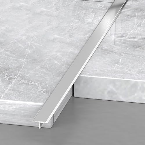 3pcs Aluminium-T-Formteil Bodenübergangsstreifen Türschwellen-Dichtungsleiste Zum Verbinden Von Lücken Laminatdielen Und Fliesen(Silber,0.8 * 270cm(3 * 90cm)) von VQWQV