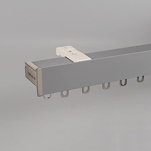Einzelne Vorhangschiene, Verdunkelungs-Stummen Decken- Oder Wandmontage Gardinenstangen-Schienensystem Für Raumteiler, 70-300cm(Gray-A-Ceiling,260cm) von VQWQV