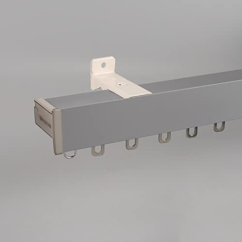 Einzelne Vorhangschiene, Verdunkelungs-Stummen Decken- Oder Wandmontage Gardinenstangen-Schienensystem Für Raumteiler, 70-300cm(Gray-A-Wall,400cm) von VQWQV