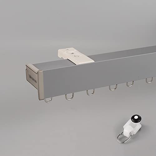 Einzelne Vorhangschiene, Verdunkelungs-Stummen Decken- Oder Wandmontage Gardinenstangen-Schienensystem Für Raumteiler, 70-300cm(Gray-B-Ceiling,300cm) von VQWQV