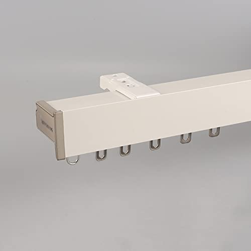 Einzelne Vorhangschiene, Verdunkelungs-Stummen Decken- Oder Wandmontage Gardinenstangen-Schienensystem Für Raumteiler, 70-300cm(White-A-Ceiling,270cm) von VQWQV