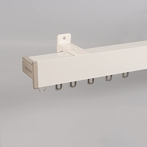 Einzelne Vorhangschiene, Verdunkelungs-Stummen Decken- Oder Wandmontage Gardinenstangen-Schienensystem Für Raumteiler, 70-300cm(White-A-Wall,280cm) von VQWQV