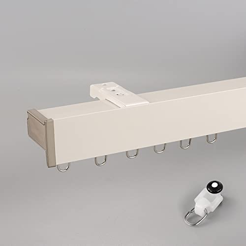 Einzelne Vorhangschiene, Verdunkelungs-Stummen Decken- Oder Wandmontage Gardinenstangen-Schienensystem Für Raumteiler, 70-300cm(White-B-Ceiling,240cm) von VQWQV