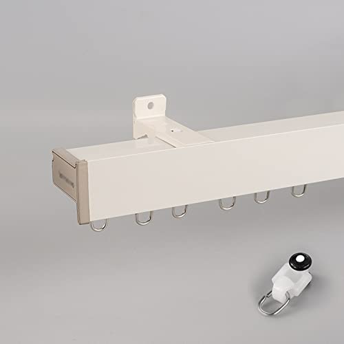 Einzelne Vorhangschiene, Verdunkelungs-Stummen Decken- Oder Wandmontage Gardinenstangen-Schienensystem Für Raumteiler, 70-300cm(White-B-Wall,260cm) von VQWQV