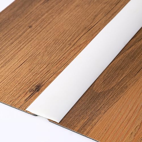 Selbstklebende Vinylboden Streifen PVC-Boden Kantenleiste Wasserdicht Zum Verbinden Von Lücken Teppichschwellenabdeckung Türübergangsstreifen B 4cm(Weiß,L:300cm) von VQWQV