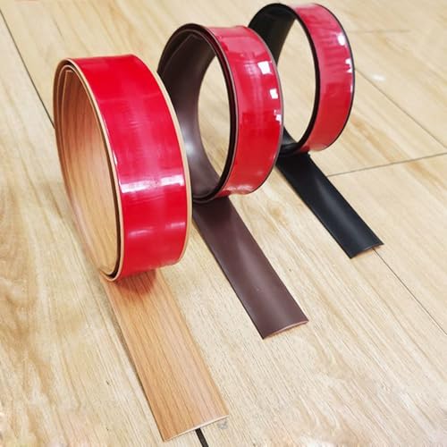 VQWQV Bodenübergangsstreifen Übergangsprofil Selbstklebend PVC Bodenleiste Übergangsleiste flach Bodenschwellen übergang Türleiste Für Unebene Böden Und Fliesen Übergang(Light Brown,W:7.6cm) von VQWQV