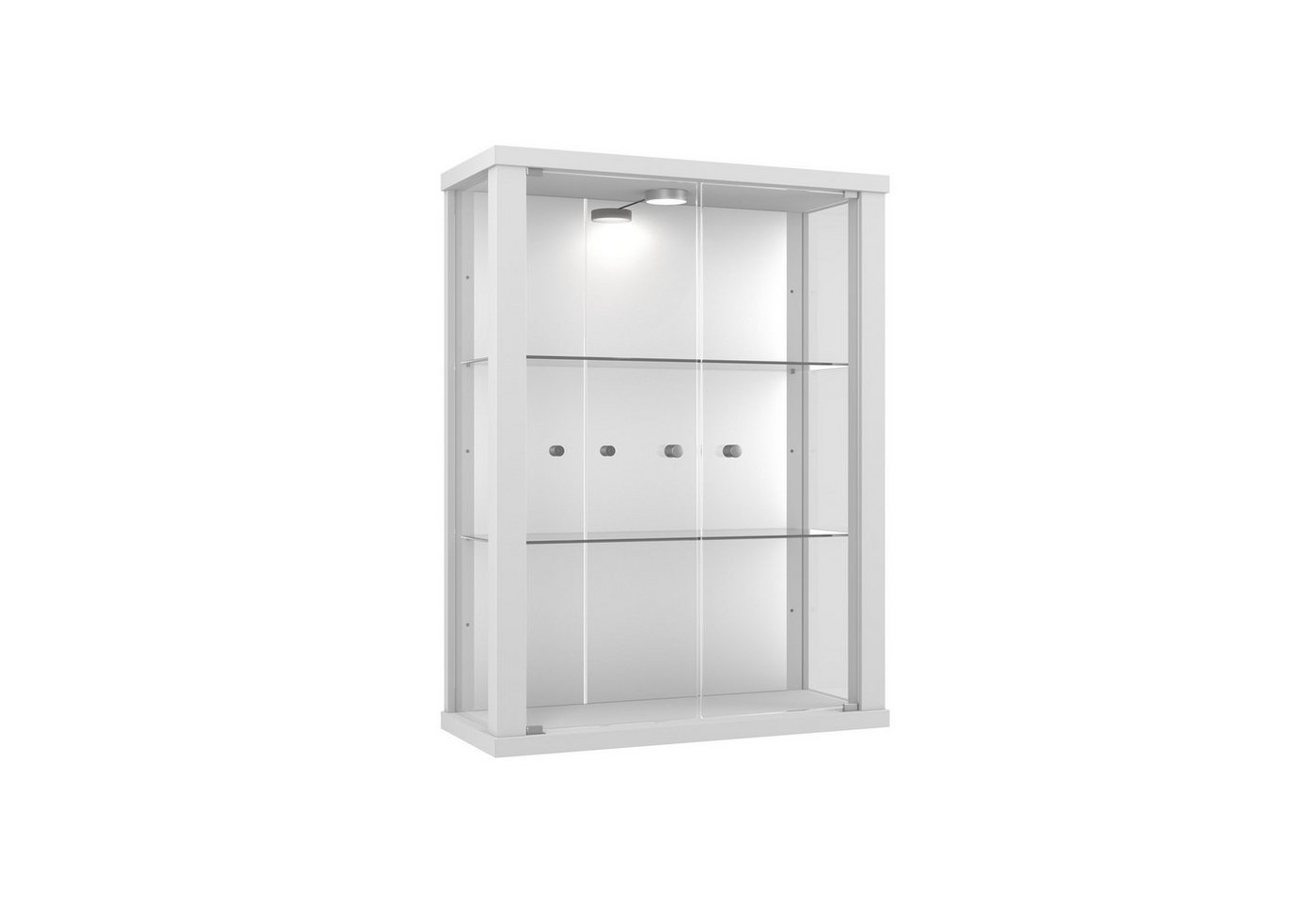 VR-Wohnideen Hängevitrine C1013 (Glasvitrine (80x60x20 cm) mit 2 Glastüren) LED, Spiegel, perfekt für Sammler, Sammlervitrine, Vitrinenschrank von VR-Wohnideen