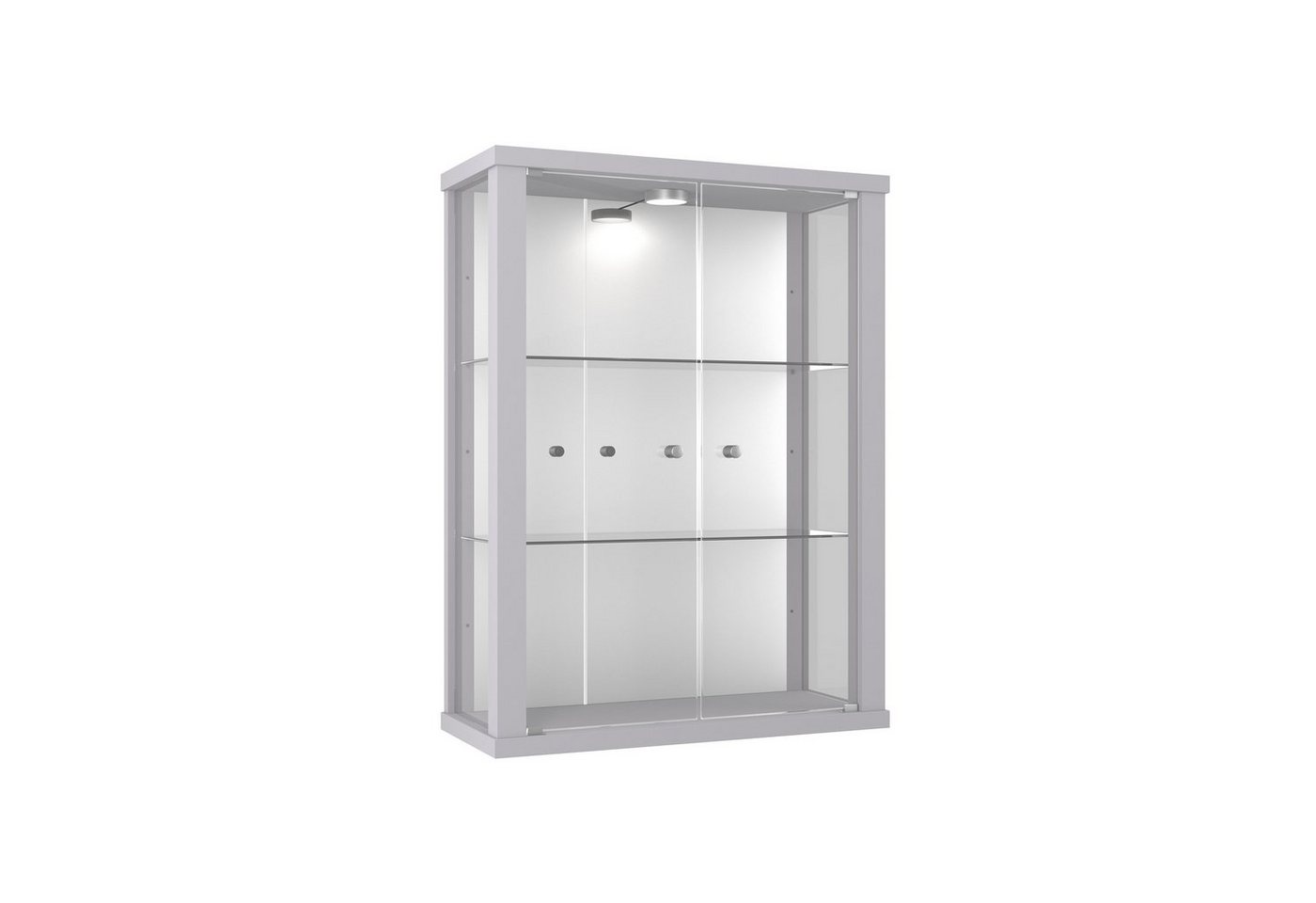 VR-Wohnideen Hängevitrine C1013 (Glasvitrine (80x60x20 cm) mit 2 Glastüren) LED, Spiegel, perfekt für Sammler, Sammlervitrine, Vitrinenschrank von VR-Wohnideen