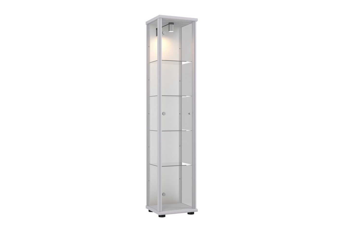 VR-Wohnideen Standvitrine C1016 (Glasvitrine (176x37x33 cm) mit 1 Glastür) LED, Spiegel, perfekt für Sammler, Sammlervitrine, Glasschrank von VR-Wohnideen