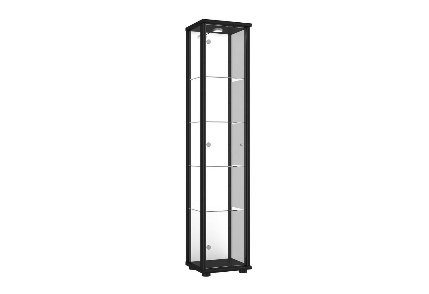 VR-Wohnideen Standvitrine C1016 (Glasvitrine (176x37x33 cm) mit 1 Glastür) LED, Spiegel, perfekt für Sammler, Sammlervitrine, Glasschrank von VR-Wohnideen