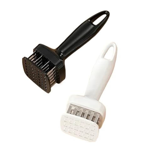 VRHZSKCN Fleischklopfernadel aus Edelstahl mit Nadelspitze, automatischer Rückprall, quadratischer Boden, Fleischweichmacher, 24 Stahlnadeln, rostfrei(White-1Pcs) von VRHZSKCN