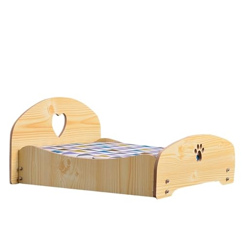 VRKRTVBLB Haustier Holzbett Abnehmbar Universal Mit Kissen Nest Mittlere und Kleine Hundekatze(1,M) von VRKRTVBLB