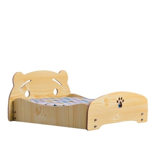 VRKRTVBLB Haustier Holzbett Abnehmbar Universal Mit Kissen Nest Mittlere und Kleine Hundekatze(3,S) von VRKRTVBLB