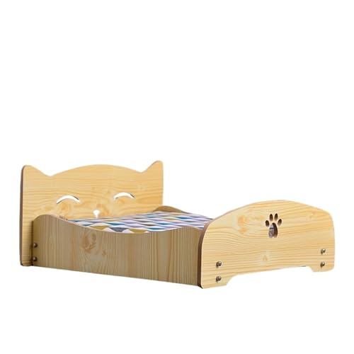 VRKRTVBLB Haustier Holzbett Abnehmbar Universal Mit Kissen Nest Mittlere und Kleine Hundekatze(4,M) von VRKRTVBLB