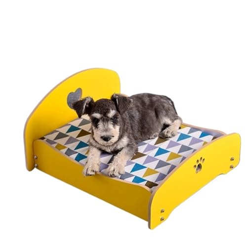 VRKRTVBLB Haustier Holzbett Abnehmbar Universal Mit Kissen Nest Mittlere und Kleine Hundekatze(6,M) von VRKRTVBLB