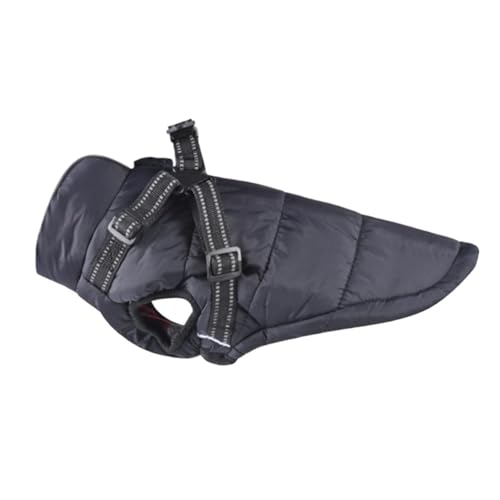 Winter Warme Haustier Hund Gepolsterte Jacke Verdickt Reflektierend for Kleine Mittel Große Hunde Kleidung(Black,XXL) von VRKRTVBLB