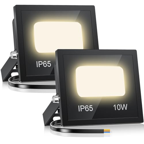 VRTOGTHE 2 Stück 10W LED Strahler Außen, 1000 LM 3300k Warmweißes Licht LED Fluter, IP65 Wasserdicht Außenstrahler für Hinterhof, Stufen, Garage, Flur, Garten VRTOGTHE 2 Stück 10W LED Strahler Außen, 1000 LM 3300k Warmweißes Licht LED Fluter, IP65 Wasserdicht Außenstrahler für Hinterhof, Stufen, Garage, Flur, Garten von VRTOGTHE