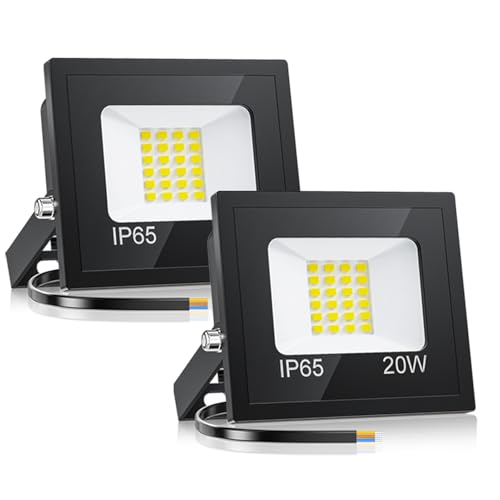 VRTOGTHE 2 Stück 20W LED Strahler Außen, 2000 LM 6500k Kaltweiß Superheller LED Fluter, IP65 Wasserdicht Außenstrahler für Hinterhof, Stufen, Garage, Flur, Garten VRTOGTHE 2 Stück 20W LED Strahler Außen, 2000 LM 6500k Kaltweiß Superheller LED Fluter, IP65 Wasserdicht Außenstrahler für Hinterhof, Stufen, Garage, Flur, Garten von VRTOGTHE