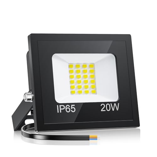 VRTOGTHE 20W LED Strahler Außen, 2000 LM 6500k Kaltweiß Superheller LED Fluter, IP65 Wasserdicht Außenstrahler für Hinterhof, Stufen, Garage, Flur, Garten VRTOGTHE 20W LED Strahler Außen, 2000 LM 6500k Kaltweiß Superheller LED Fluter, IP65 Wasserdicht Außenstrahler für Hinterhof, Stufen, Garage, Flur, Garten von VRTOGTHE