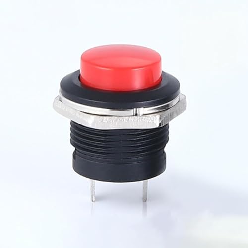 12V 16mm Momentary Push Button Starter Switch Metal for Marine Automotive Boat Track IP67 Waterproof Construction (Red) von VRTYVEYBB