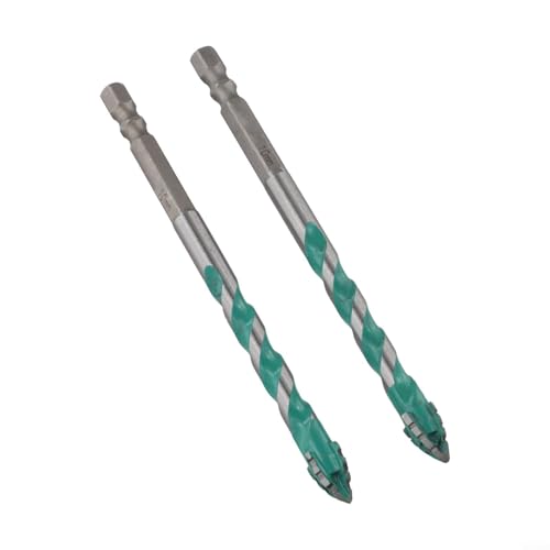 2 x Bohrer mit Hartmetall-Vierkanten, gezackte Spitzen für Glas, Holz, Metall, Fliesen, bietet verbesserte Schärfe und Verschleißfestigkeit (10 mm) von VRTYVEYBB