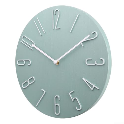 30,5 cm minimalistische dekorative Wanduhr mit klaren 3D-Zahlen für einfaches Ablesen der Zeit in jedem Raum (blau) von VRTYVEYBB