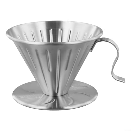 304 Edelstahl-Kaffeetropfer mit Halter, entworfen für die Verwendung mit mehreren Filterpapiermarken, geeignet zum Brühen von Kaffee auf Tassen und Krügen an jedem Ort (L) von VRTYVEYBB