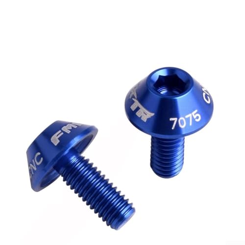 7075 Fahrradschrauben für Flaschenhalter aus Aluminiumlegierung, 5 x 12 mm, CNC-gefräst, 2 Stück für verbesserte Stabilität (blau) von VRTYVEYBB