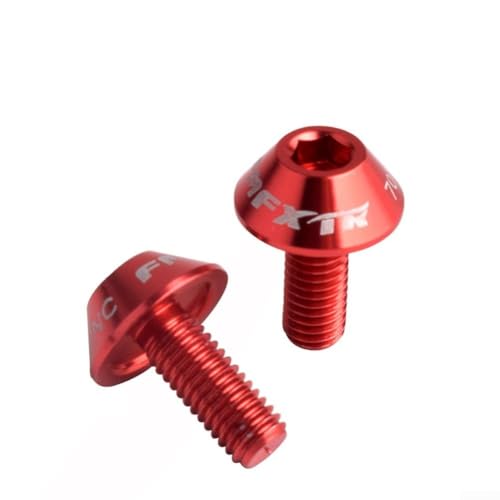 7075 Fahrradschrauben für Flaschenhalter aus Aluminiumlegierung, 5 x 12 mm, CNC-gefräst, 2 Stück für verbesserte Stabilität (rot) von VRTYVEYBB
