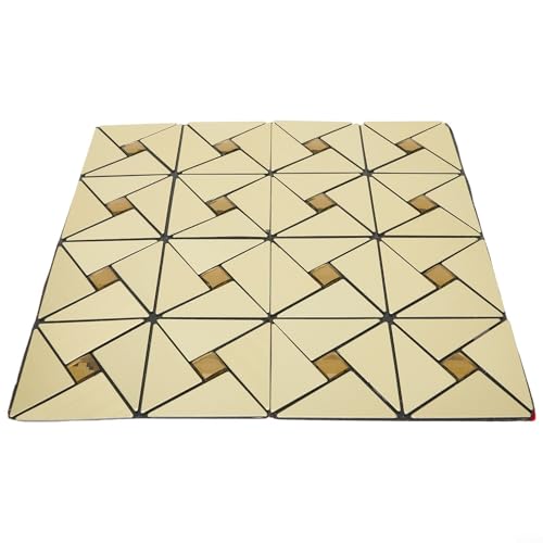 Aluminium-Mosaik-Wandfliese mit Abziehfunktion für Küchen- und Innenwände, Glasmaterial für einfache Reinigung und Haltbarkeit (Gold) von VRTYVEYBB