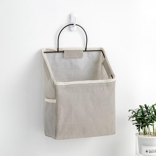 Aufbewahrungstasche zum Aufhängen an der Wand aus Baumwollleinen mit wasserdichtem Stoff und starker Abriebfestigkeit für effiziente Raumnutzung (grau) von VRTYVEYBB